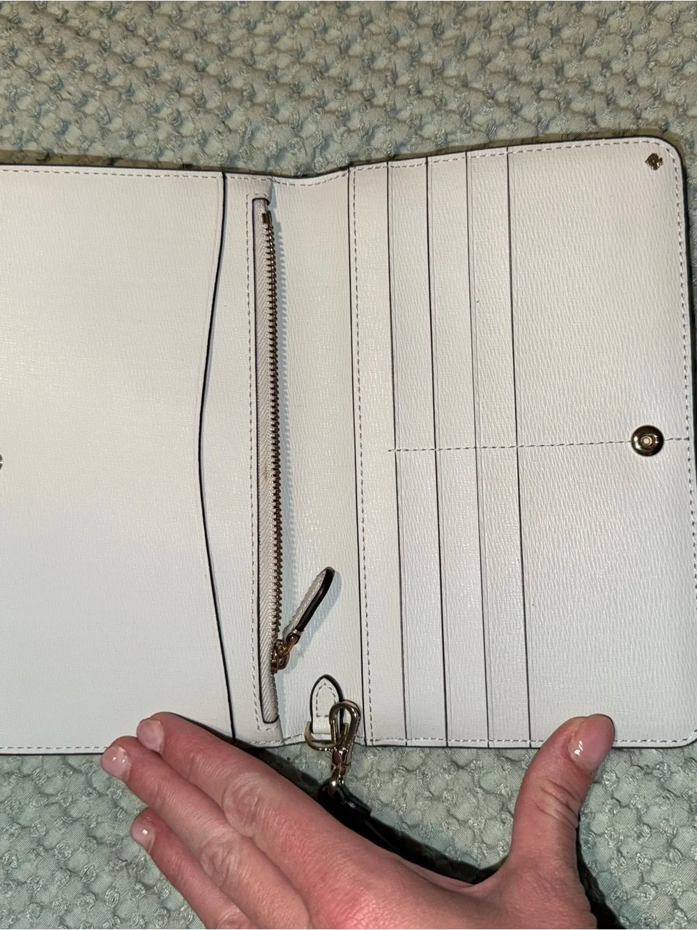 kate spade Black Pebbled Leather Wristlet Wallet with Strap